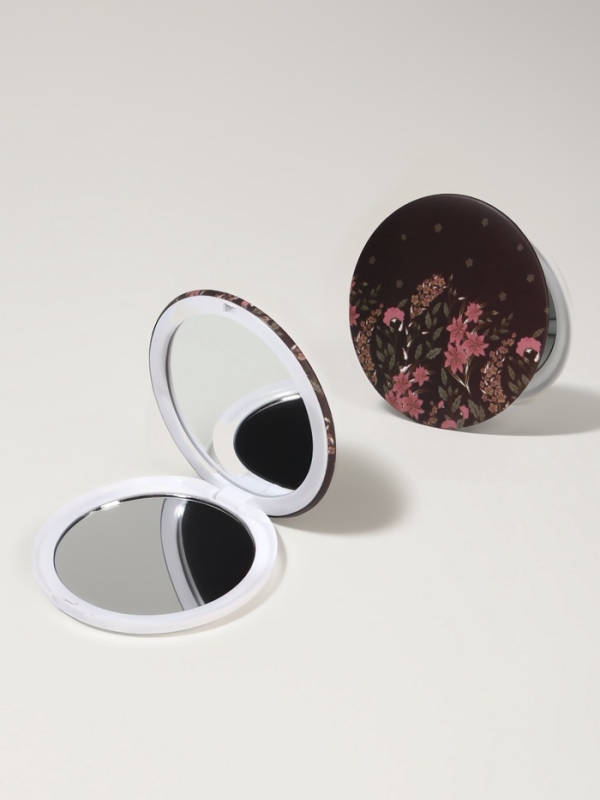 Зеркало складное «Цветы», d = 7,5 см, цвет МИКС