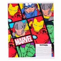 Тетрадь в клетку 24 листа, 4 вида МИКС, обложка мелованный картон, «Мстители» Тетрадь в клетку 24 листа, 4 вида МИКС, обложка мелованный картон, «Мстители»