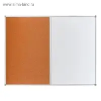 Доска комбинированная 90х120 см, магнитно-маркерная/пробковая, Calligrata СТАНДАРТ, в алюминиевой рамке