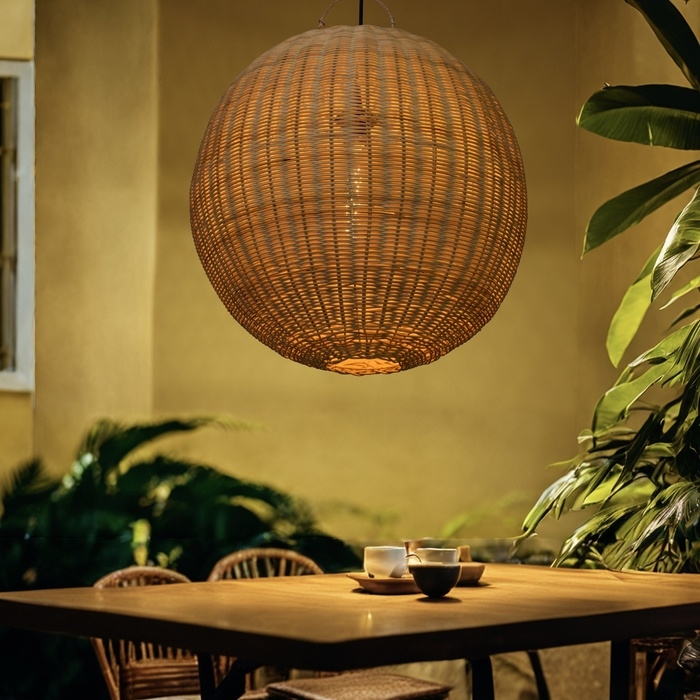 Светильник потолочный из ротанга Светильник потолочный из ротанга "Хуан" 1х120Вт, Е27, 50х50х50 см
