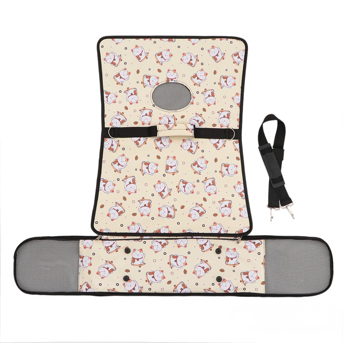 Сумка-переноска каркасная  Сумка-переноска каркасная "Котики", размер L, 53 х 21 х 29 см, бежевая