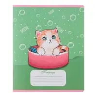 Комплект тетрадей из 10 штук, 18 листов в линию Calligrata "Котятки", обложка мелованная бумага, ВД-лак, блок №2, белизна 75% (серые листы), 5 видов по 2 штуки