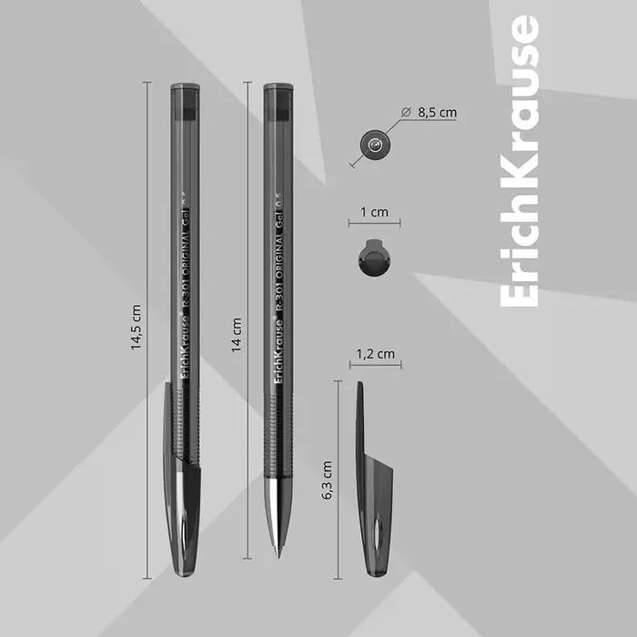 Ручка гелевая R=301 Original Gel, узел 0.5 мм, чернила чёрные, длина линии письма 600 метров