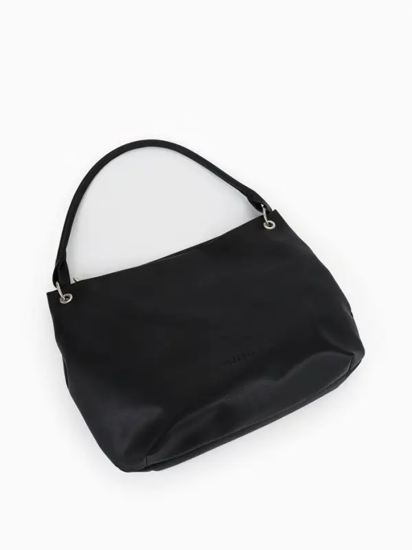 Сумка - мешок женская TEXTURA, на молнии, 36&times;10&times;28 см, чёрная