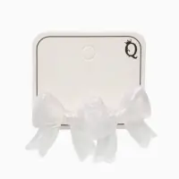 Серьги пластик &laquo;Бантик&raquo;, перламутровый, белые, радужные