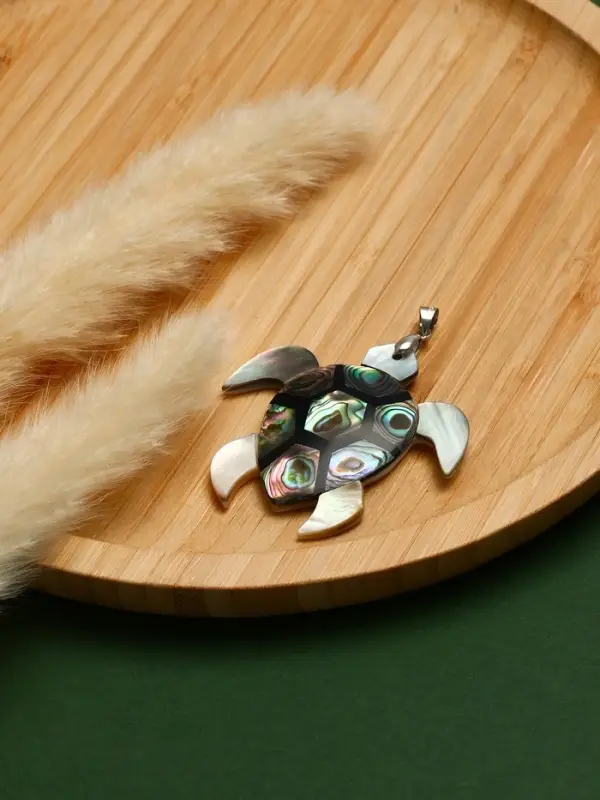 Подвеска &laquo;Галиотис&raquo;, черепаха, цветная в серебре