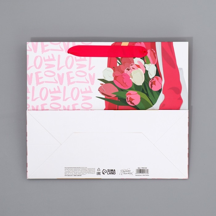 Пакет подарочный ламинированный двухсторонний, упаковка, «Стиль», ML 23 х 27 х 11,5 см