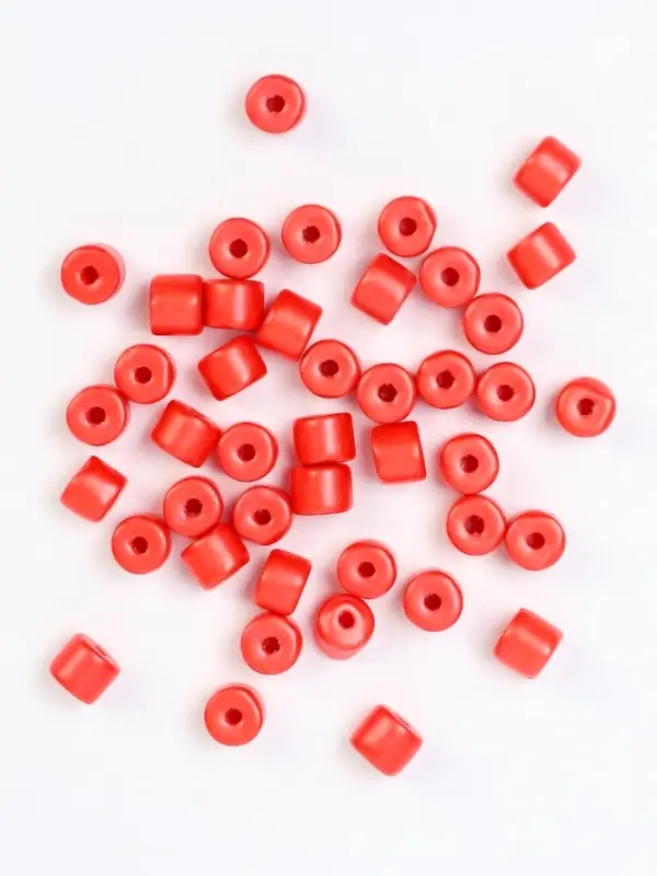 Бусины для творчества пластик цилиндр "Корал" набор 20 гр 0,6х0,6х0,5 см