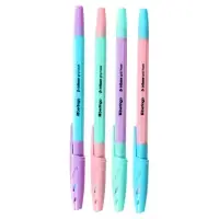 Ручка шариковая Berlingo. Tribase grip haze, синий стержень, узел 0.7 мм, резиновый упор, МИКС