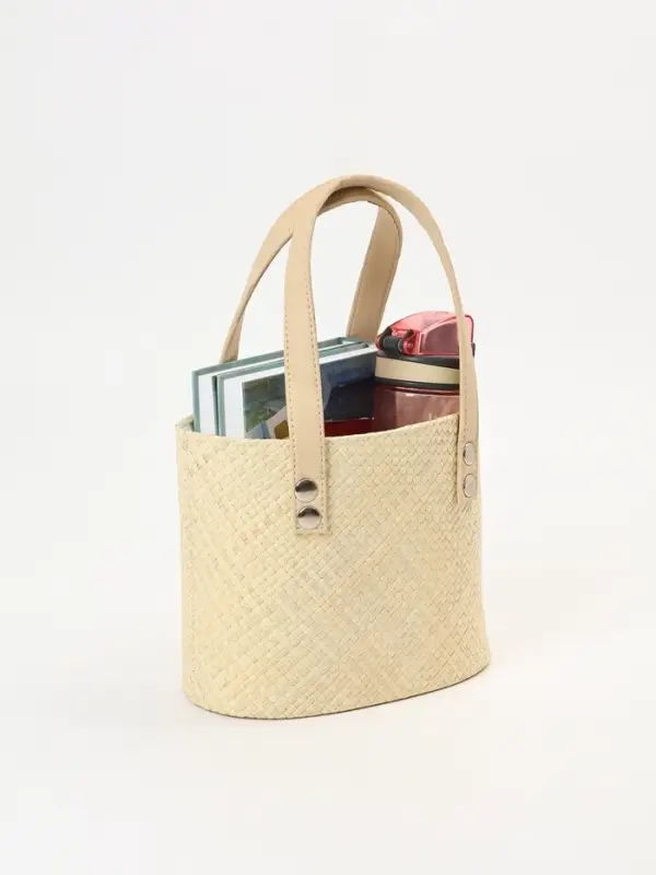 Сумка плетёная из пандана, 23&times;13&times;35 см, бежевая