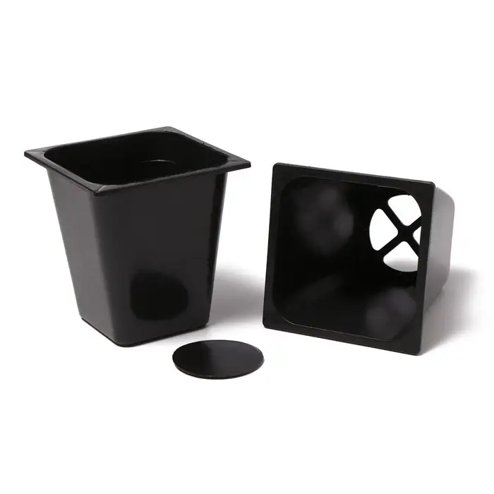 Набор для рассады: стаканы по 1 л (10 шт.), поддон 61&times;23 см, чёрный