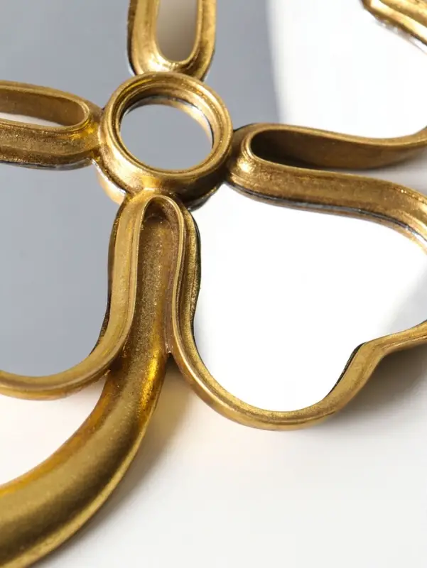 Панно настенное полистоун &laquo;Зеркальный клевер&raquo;, под золото, 15.5&times;2.2&times;21 см