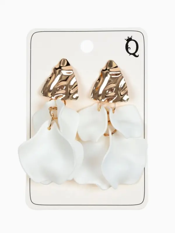 Серьги ассорти &laquo;Ветер&raquo;, мятые треугольники, цвет бело-золотой