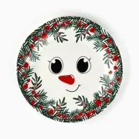 Тарелка плоская новогодняя &laquo;Снеговик Крош&raquo;, d=20 см