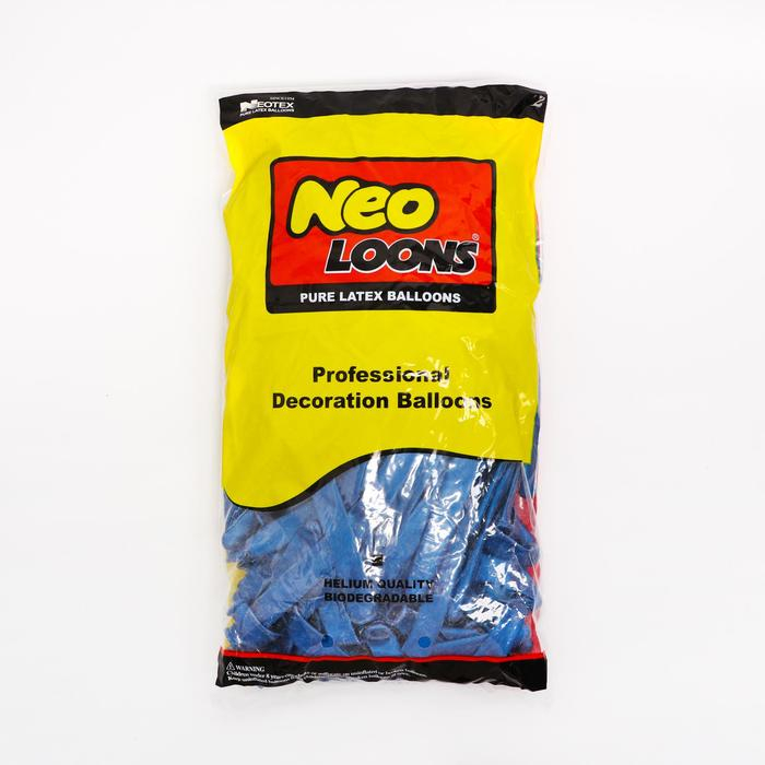 Шар для твистинга латексный 350", перламутровый, набор 100 шт., цвет сапфирово-голубой