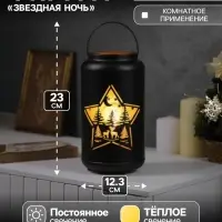 Светодиодная фигура &laquo;Звездная ночь&raquo;, 12.3&times;23 см, 1 LED, от батареек АААх3, свечение тёплое белое