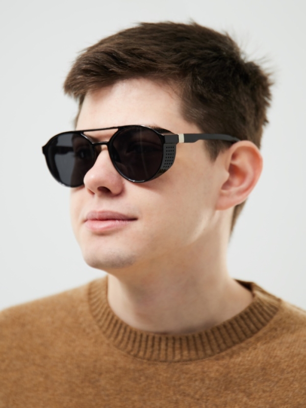 Очки солнцезащитные мужские, uv 400, ширина 14 см, дужка 13.1 см, линза 5.5 х 5 см