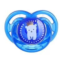 Соска- пустышка ортодонтическая M&B &laquo;Мишка&raquo; с колпачком, от 6 мес., голубой