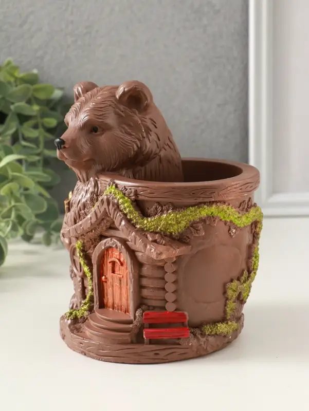 Подставка для мелочей &laquo;Мишка теремок&raquo; 14&times;11 см, коричневый