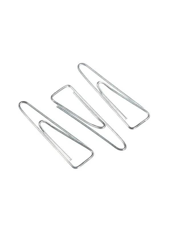 Скрепки 33 мм оцинкованные в картонной коробке 100 штук, загнутые