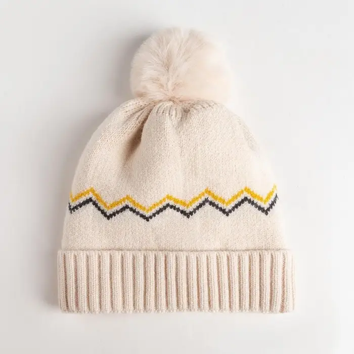 Шапка детская MINAKU «Зигзаги», размер 50-52, цвет молочный Шапка детская MINAKU «Зигзаги», размер 50-52, цвет молочный