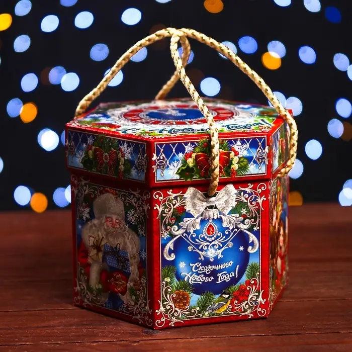Подарочная коробка Подарочная коробка "Новогодние часики" 18 x 18 x 14 см