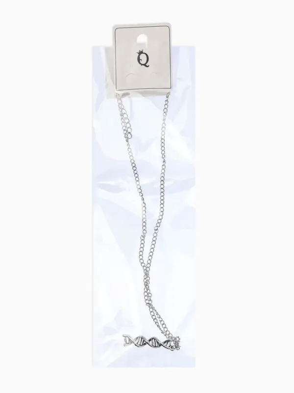 Кулон на цепочке &laquo;ДНК&raquo;, L=42 см, цвет чернёное серебро