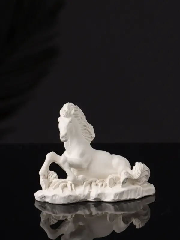 Фигура Фигура "Лошадь лежит" 8х6х3 см, натуральный, гипс