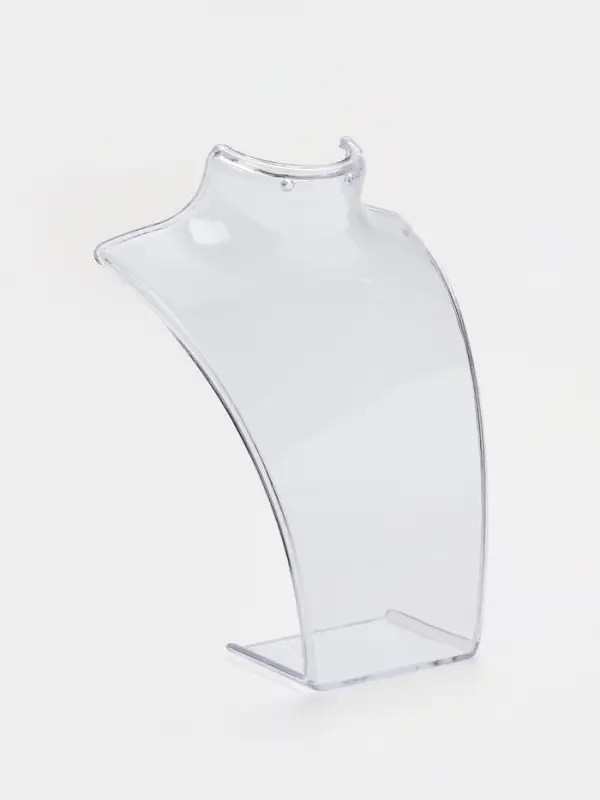 Бюст для украшений с отверстиями для серёжек QF, 10&times;2.5&times;13 см, h=13 см, прозрачный, глянцевый