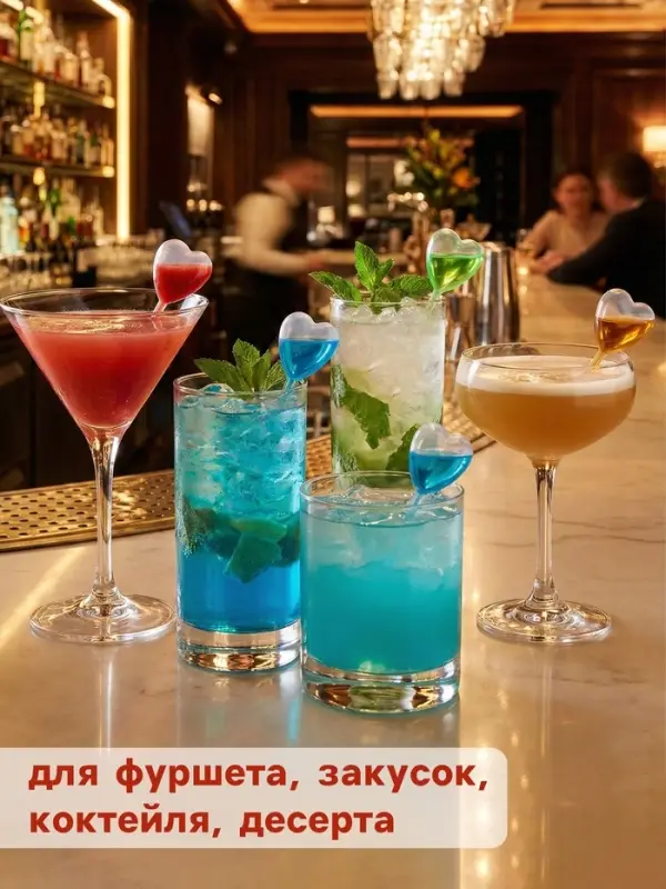 Набор кулинарных пипеток для соуса &laquo;Сердце&raquo;, 12 шт., 2.7&times;1.5&times;5 см