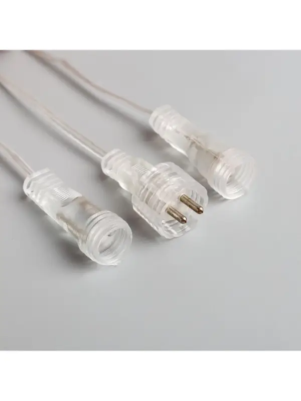 Гирлянда &laquo;Сосульки рифленые&raquo; 2.5&times;0.3 м, IP65, прозрачная нить, 192 LED, свечение белое с эффектом стекания, 12 В