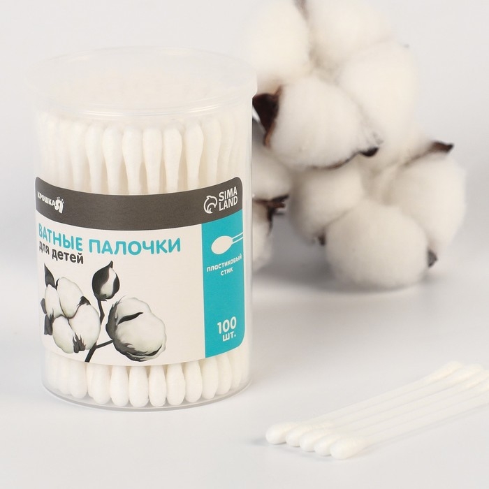 Ватные палочки в тубе 100 шт., наконечник - классика, хлопок/пластик(стик) Ватные палочки в тубе 100 шт., наконечник - классика, хлопок/пластик(стик)