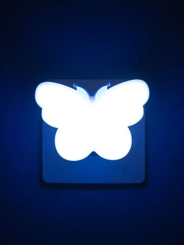 Ночник RISALUX &laquo;Бабочка&raquo;, LED, 1 Вт, синий, 9&times;6&times;6 см