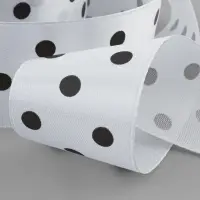 Лента атласная &laquo;Горошек&raquo;, 40 мм, 23&plusmn;1 м, белая №001