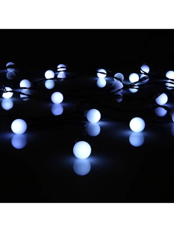 Гирлянда &laquo;Нить&raquo;, 4.5 м, уличная, с насадками &laquo;Шарик&raquo;, IP44, 30 LED, 2 режима, солнечная батарея, тёмная нить, свечение белое