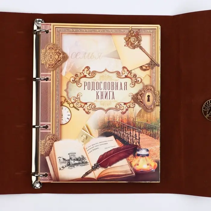 Родословная книга &laquo;Наш род&raquo;, 56 листов, бордо, 31&times;22 см