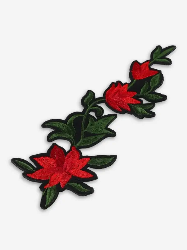 Термоаппликация «Цветы», 20×7 см, красная Термоаппликация «Цветы», 20×7 см, красная