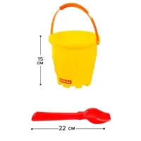 Набор игрушек для песочницы, 6 предметов: ведро, лопатка, 4 формочки