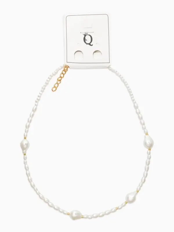 Чокер &laquo;Морской мир. Жемчуг барочный&raquo;, L=40 см, белый в золоте