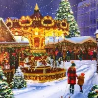 Пакет подарочный новогодний ламинированный, «Новогодний парк» , 33×10×42.5 см