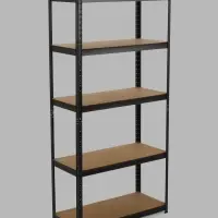Стеллаж металлический для склада напольный, 5 полок, 180&times;90&times;40 см, чёрный