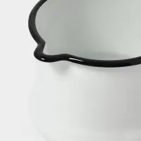 Ковш эмалированный, 1 л, без декора, белый