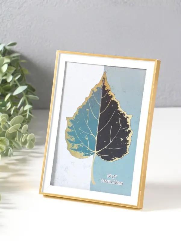 Фоторамка пластик 13х18 см "Современная классика" золото и белый 19х13,8х1,5 см