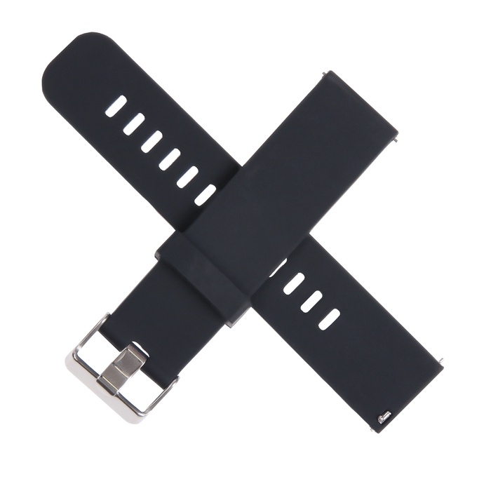 Ремешок для часов 22 мм, с быстросъемными шпильками, силикон, l-21.5 см, черный Ремешок для часов 22 мм, с быстросъемными шпильками, силикон, l-21.5 см, черный