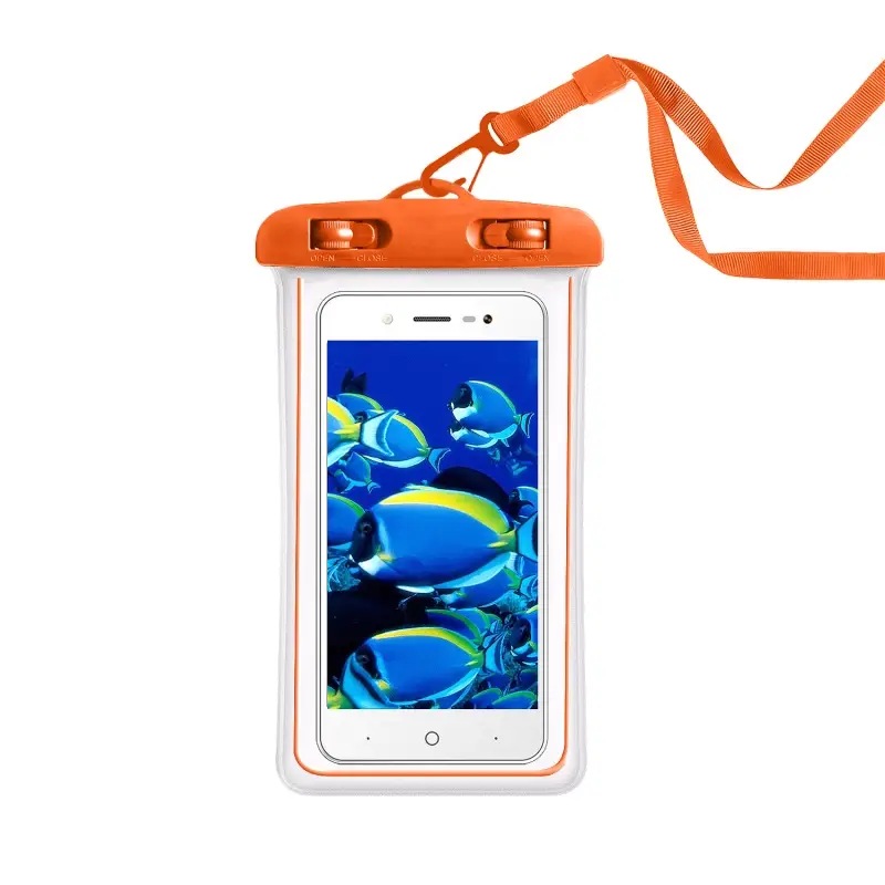 Чехол влагоустойчивый max 6,7" светящийся оранжевый
