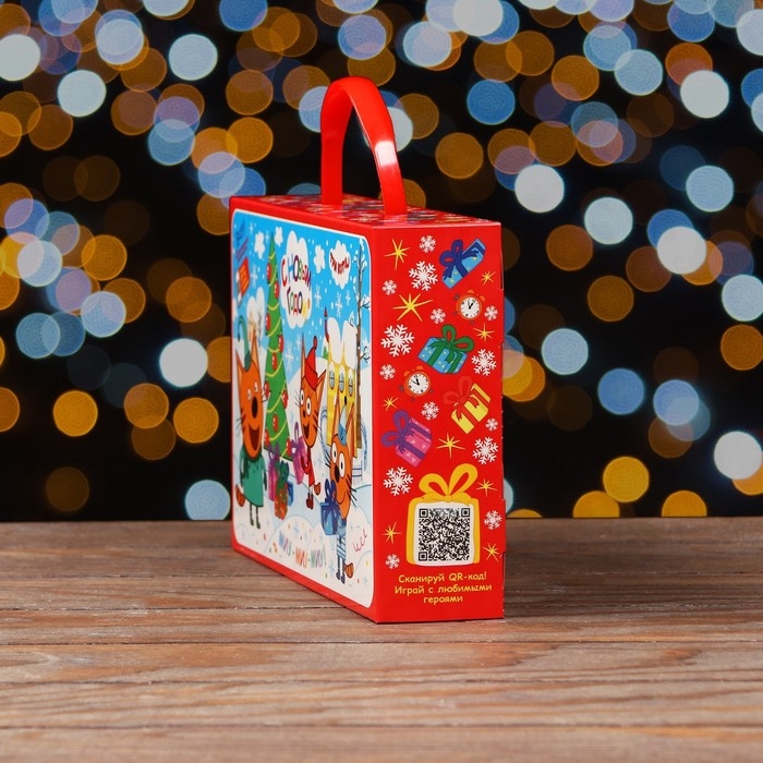 Новый год. Коробка подарочная складная Новый год. Коробка подарочная складная "Три кота" 25 х 5 х 15 см.