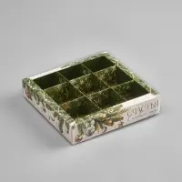 Коробка под 9 конфет с ячейками &laquo;Счастья в Новом году!&raquo;, 14.5&times;14.5&times;3 см