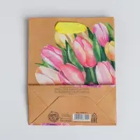 Пакет подарочный крафтовый вертикальный, упаковка, &laquo;С 8 марта&raquo;, S 12 х 15 х 5.5 см
