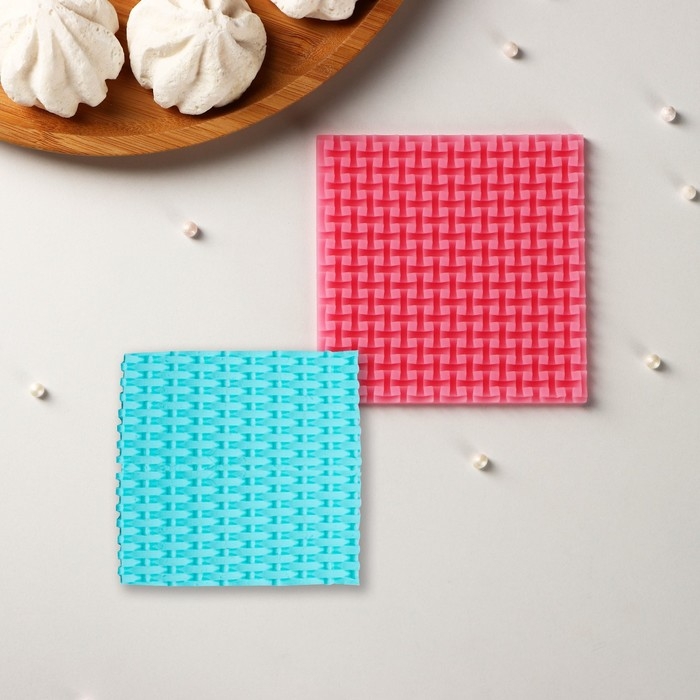 Молд «Текстура», силикон, 9,3×9,3×0,6 см, цвет розовый Молд «Текстура», силикон, 9,3×9,3×0,6 см, цвет розовый