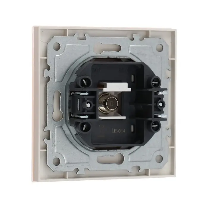 Розетка телевизионная TOT Matte Glass, стекло, скрытая, одноместная, бежевая